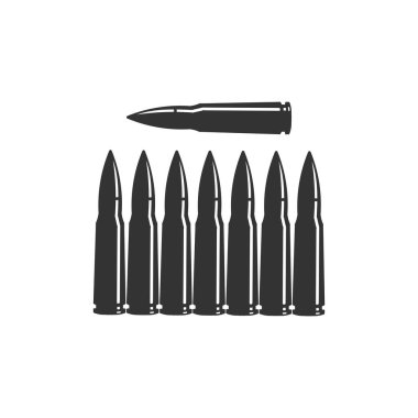 Ordu Savaş Savaş Resimleri Vektörü için izole edilmiş mermi fişeği.