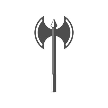 Çift ya da Çift Bıçaklı Klasik Nordic Balta. Vektör İllüstrasyonu