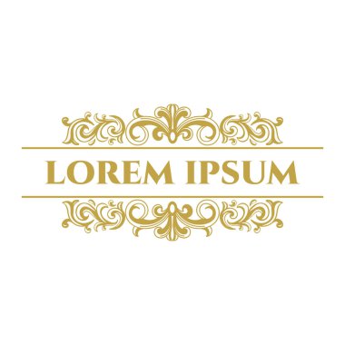 Art Deco Süslemeleri Şablonlu Klasik Altın Kraliyet Kenar Çerçevesi