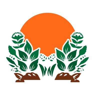 Bahçe Çiftliği Resimleri İçin Çiçek Ağacı ile Gün Batımı Gündoğumu