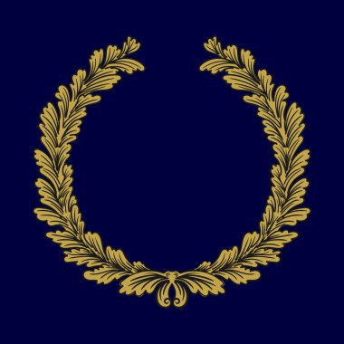Antika Altın Laurel Yaprağı Sertifika, Ödül veya Kutlama Yıldönümü Vektörü