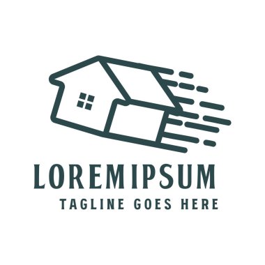 Hızlı Hızlı Ev İkonası Parça Taşıma Hizmeti Sembol Çizim Vektörü