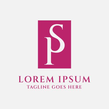 Zarif Lüks İlk Harf PS SP simge simgesi Logo Tasarım Vektörü