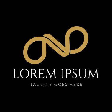 Altın Başlangıç Harfi N Sonsuzluk İmza Sembol Çizgisi Logo Tasarım Vektörü