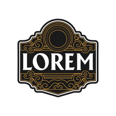 Retro Vintage Sınır Çerçeve Vintage Kraliyet Rozet Damgası Logo Tasarımı