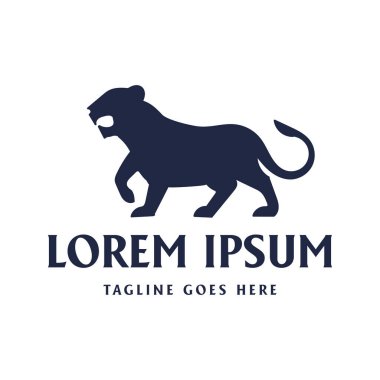 Jaguar Puma Çita Leopar Puma Aslan Panter Siluet Logo Tasarım Vektörü