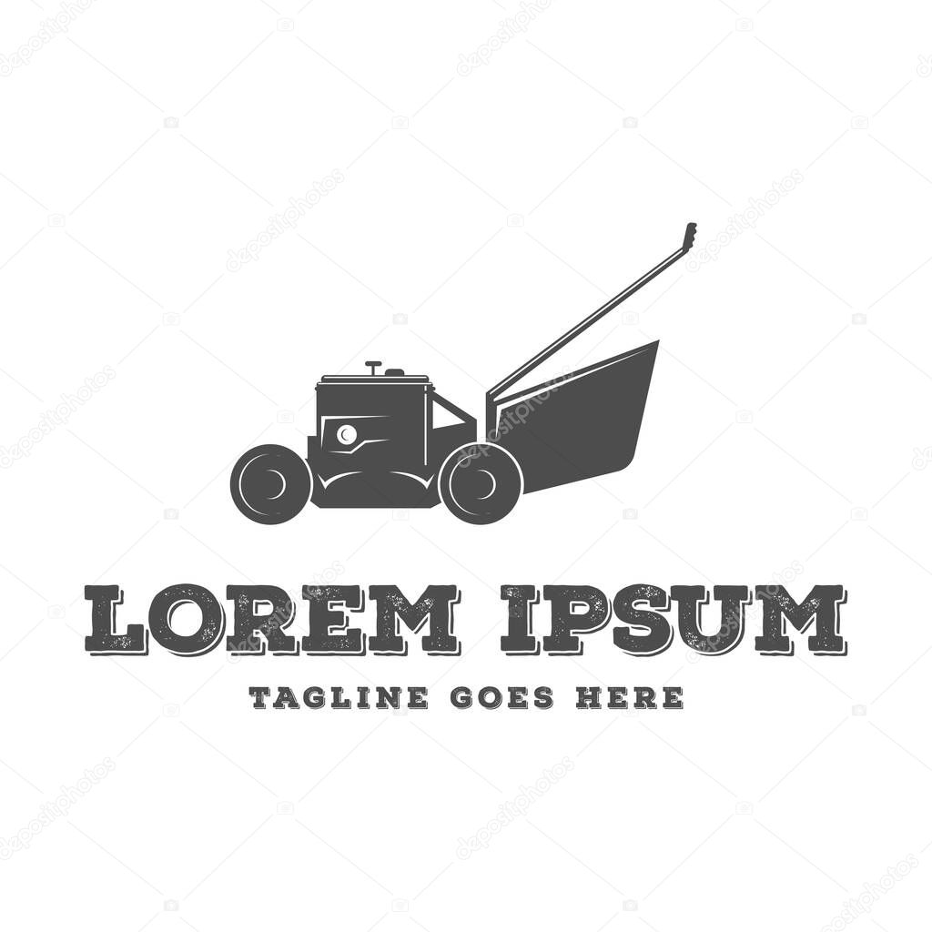 Isolated Side View Lawn Mower or Cutter Grass for Machine Product or Home Service Illustration Design Vector
