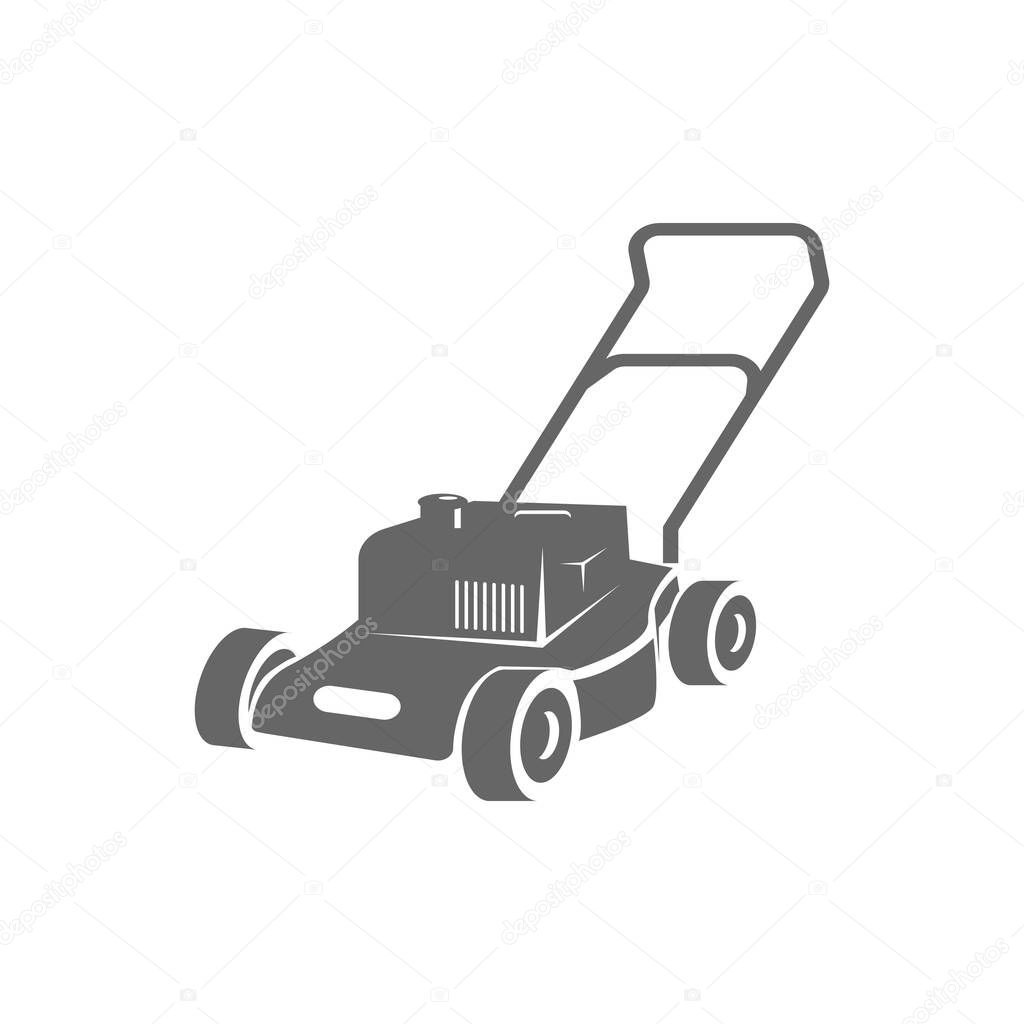 Isolated Lawn Mower or Cutter Grass for Machine Product or Home Service Illustration Design Vector