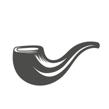Isolated White Background of Old Classic Tobacco Smoking Pipe Illustration Design Vector