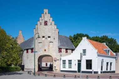 Zierikzee 'deki Tarihi Şehir Kapısı Noordhavenpoort. Provinz Zeeland Hollanda 'da