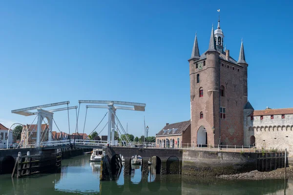 Együttes Zuidhavenpoort Tal Oude Haven Ben Zierikzee Ben Provinz Zeeland — Stock Fotó
