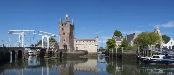 Ensemble Zuidhavenpoort Oude Haven Zierikzee Provinz Zeeland Nizozemsku — Stock fotografie