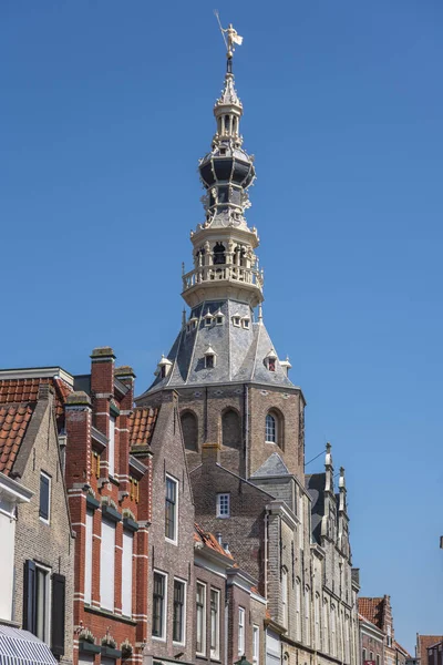 Városháza Történelmi Ház Homlokzatok Meelstraat Zierikzee Provinz Zeeland Hollandiában — Stock Fotó