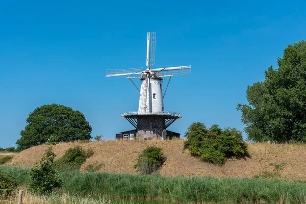 Windmill Koe Antigo Bastião Veere Veere Uma Cidade Província Zelândia — Fotografia de Stock