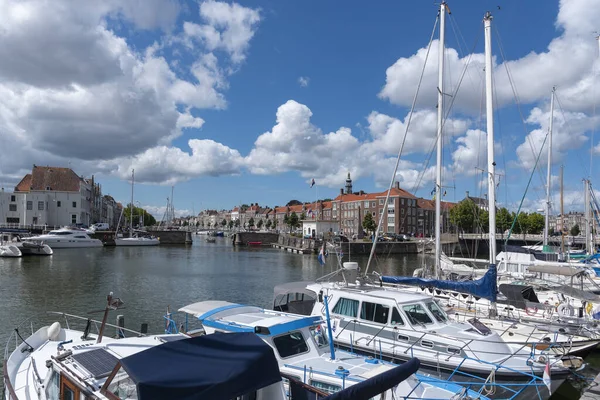 Stadtbild Mit Yachthafen Und Spijkerbrug Middelburg Provinz Zeeland Den Niederlanden — Stockfoto