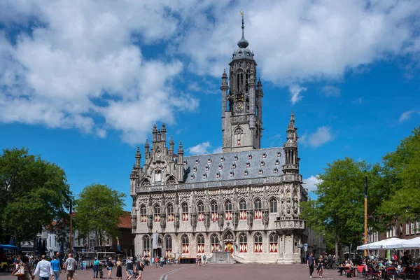 Gotic Városháza Middelburgben Zeeland Tartomány Hollandiában — Stock Fotó