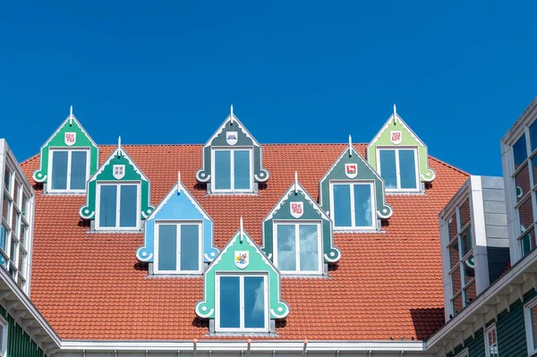 Dormer windows on the roof of Zaandam City Hall. Province of North Holland in the Netherlands