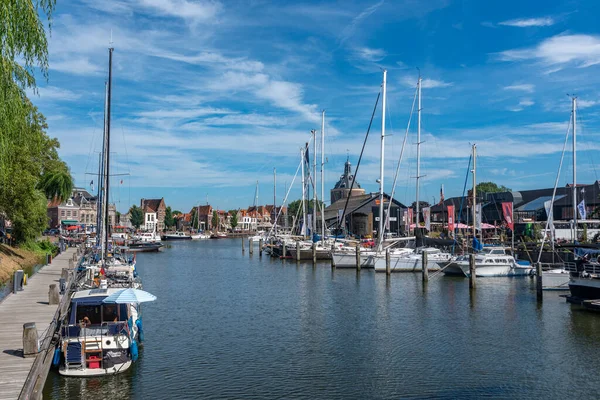 Barche Vela Nel Vecchio Porto Enkhuizen Provincia Dell Olanda Settentrionale — Foto Stock