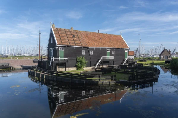 Ensemble Med Historiska Fiskarnas Hus Zuiderzeemuseum Enkhuizen Provinsen North Holland — Stockfoto