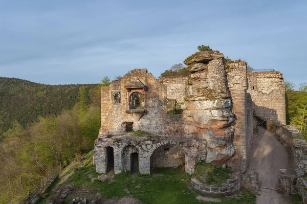 View Ruins Neuscharfeneck Castle Palatinate Forest Nature Park Flemingen Rhineland — Stock Photo, Image