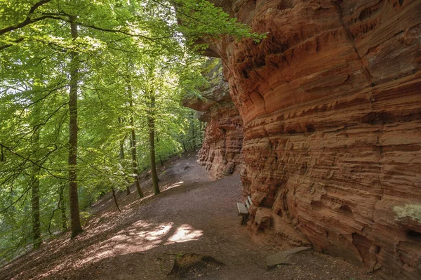 stock image Natural monument Altschlossfelsen near Eppenbrunn. Region Palatinate in the federal state of Rhineland-Palatinate in Germany