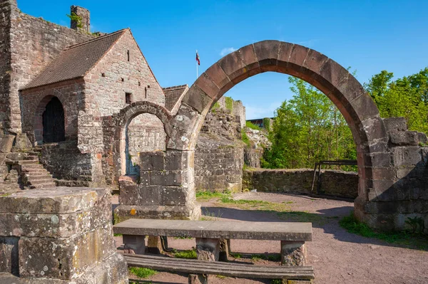 stock image Courtyard of the ruins of Madenburg near Eschbach. Region Palatinate in the federal state of Rhineland-Palatinate in Germany