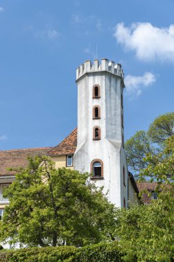 Leinsweiler 'da tarihi Slevogthof. Almanya 'da federal Rhineland-Palatinate eyaletinde Palatinate Bölgesi