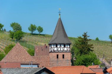 Ranschbach 'ın Bakire Meryem' i ziyaret eden kutsal kilisesinin manzarası. Almanya 'da Rhineland-Palatinate Bölgesi