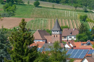 Ranschbach 'ın Bakire Meryem' i ziyaret eden kutsal kilisesinin manzarası. Almanya 'da Rhineland-Palatinate Bölgesi