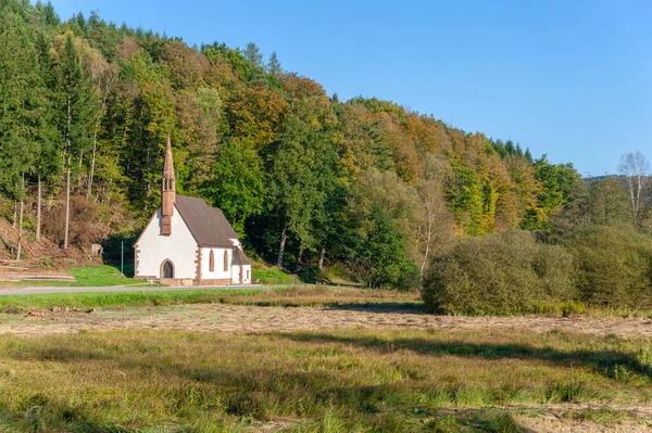 Landschap Met Anne Chapel Bij Niederschlettenbach Regio Pfalz Deelstaat Rijnland — Stockfoto