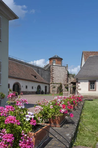 Historische Gemeenschappelijke Wijnpers Voormalige Stadsmuur Westhoffen Departement Bas Rhin Elzas Rechtenvrije Stockafbeeldingen