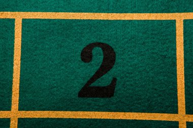 Bir rulet masasının ayrıntıları, 2 numaralı kanıt ile birlikte.