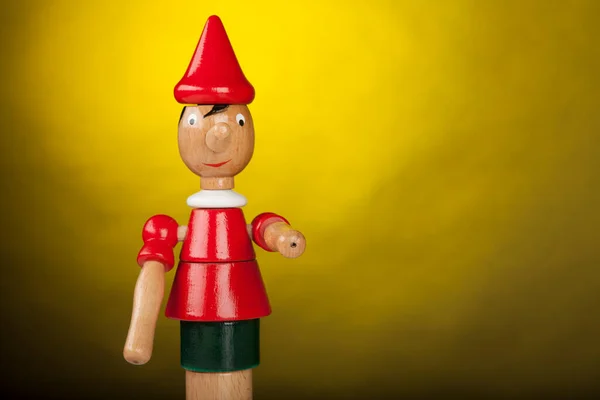 Pinokio Drewniana Figurka Zabawki — Zdjęcie stockowe