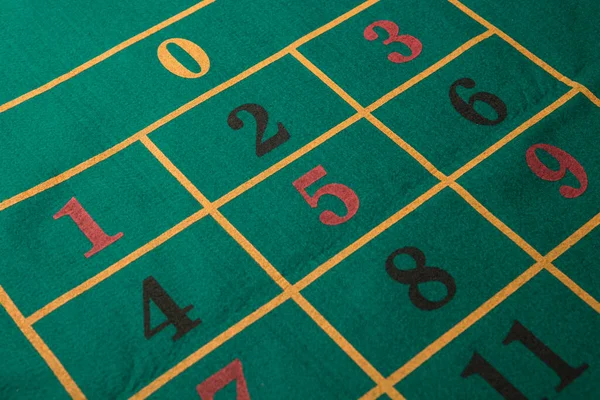 Grüne Spieltisch Mit Zahlen Roulette Spiel — Stockfoto