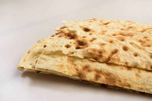 Carasau Brood Witte Achtergrond — Stockfoto