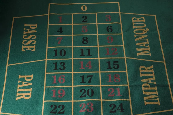Draufsicht Auf Einen Roulette Spieltisch — Stockfoto