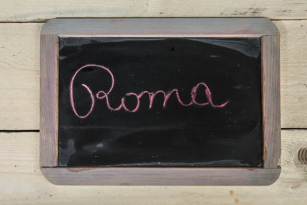 Woord Geschreven Roma Een Schoolbord — Stockfoto