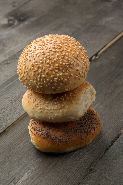 Hausgemachter Hamburger Mit Sesam — Stockfoto