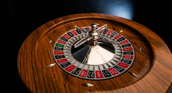 Wooden Roulette Isolated Black Background — Stock Photo, Image
