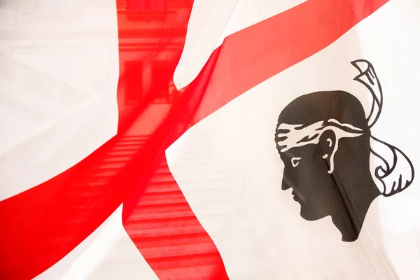 Флаг Сардинии Деталями Одного Четырех Болот — стоковое фото