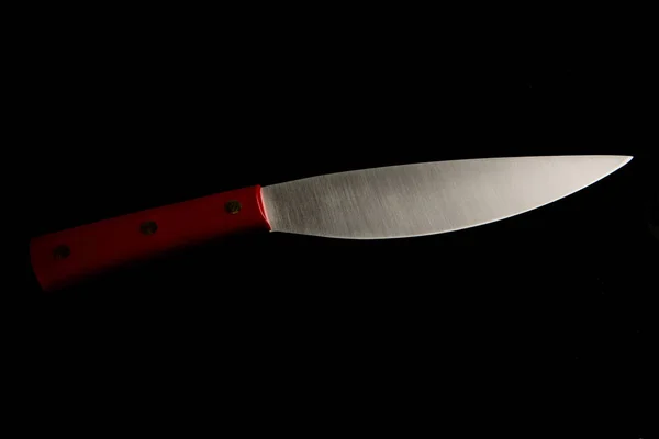 Scharfes Messer Auf Schwarzem Hintergrund — Stockfoto