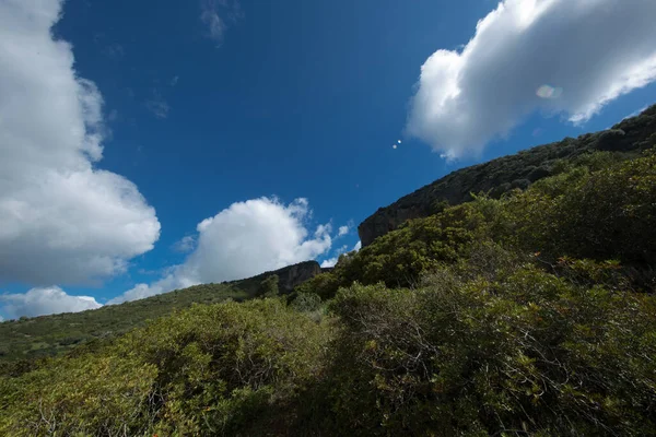 Beautiful Green Mountain Landscape Blue Sky Background — Stock Photo, Image