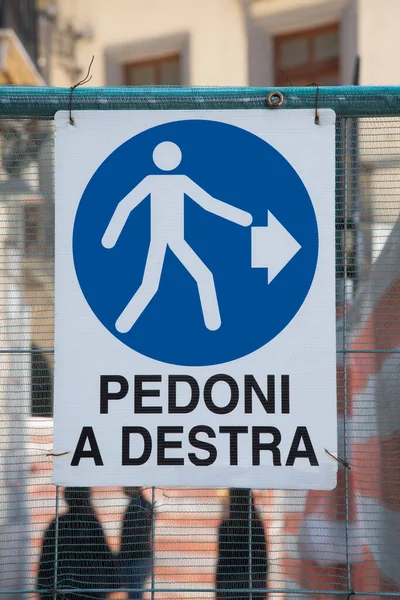 Road Sign Access Pedestrians Urban Context — Stock Photo, Image