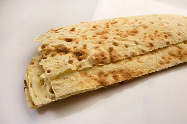 Carasau Brood Witte Achtergrond — Stockfoto