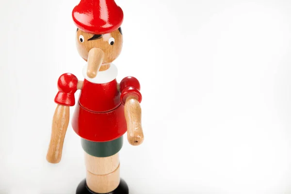 Pinokio Zabawki Białym Tle — Zdjęcie stockowe