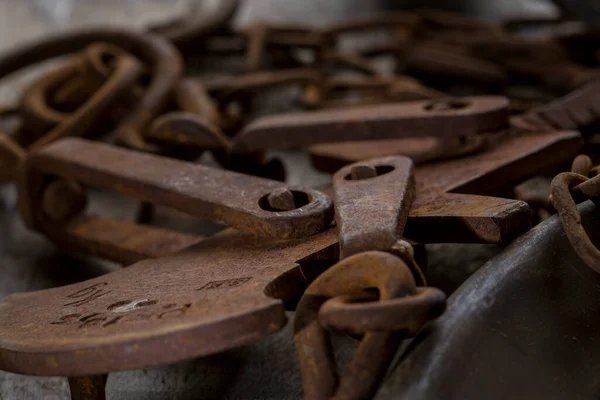 Antique Rusty Scale Stacked Itself — Stock Photo, Image