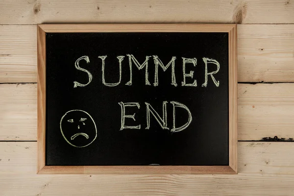 Summer End Written Blackboard — Stock Photo, Image