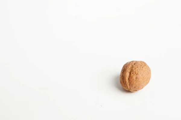 stock image close-up view of walnut on white background 