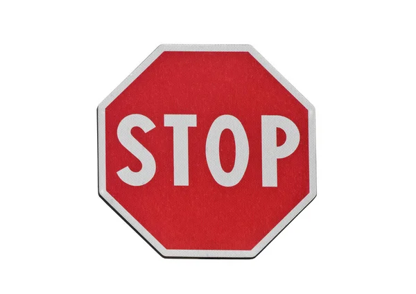 Зупинити Знак Ізольовано Білому Тлі — стокове фото