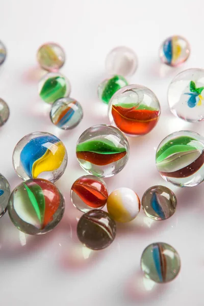 Glass Marbles Isolated White Background Royalty Free Stock Images